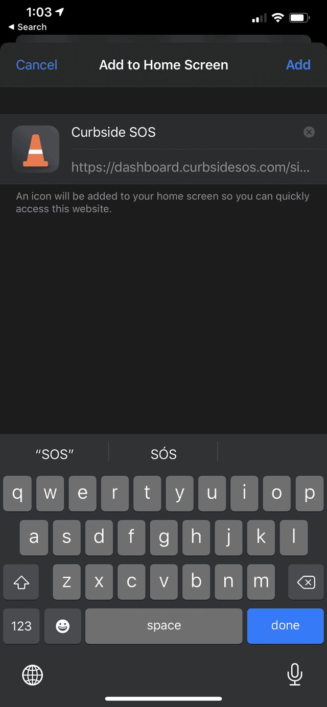 iPhone Add to Home Screen prompt